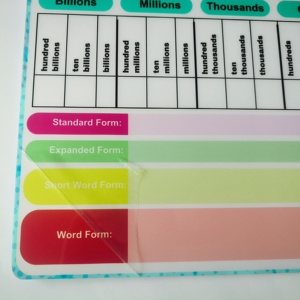 Xóa khô giá trị vị trí bảng trắng 9 "x 12" hai mặt biểu đồ giá trị vị trí cho Toán Học manipulatives - Product Image 5