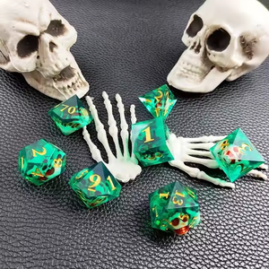 Dés à jouer en résine pour <span class=keywords><strong>jeu</strong></span> <span class=keywords><strong>de</strong></span> rôle DND, thème Halloween, crâne, bord tranchant, vente en gros - Product Image 5