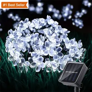 Jumon Solar Powered Flower Garland Festoon LED String Fairy Light Outdoor for Backyard Garden Lawn Fence Patio Decoration