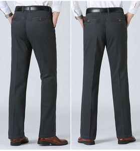 กางเกงลำลองขาตรงของผู้ชายกางเกงตะวันตกทรงหลวมและหนา - Product Image 6