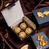 CSMD fabricant chinois quantité minimale de commande 100 pièces en gros emballage de chocolat couleur bleue bonbons de mariage boîte de papier de bonbons avec des fleurs