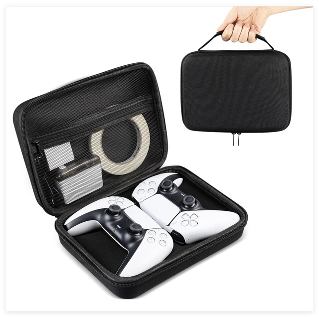 EVA Hard Case for Two Controllers Compatible with Microsoft Xbox XSX/One & PS4 5 DualSense Portable Double Gamepad Organizer