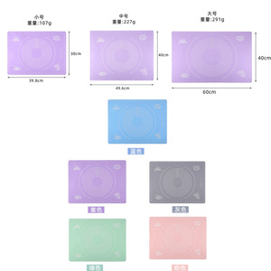 แผ่นซิลิโคนสำหรับนวดแป้ง แผ่นรองอบกันติด สำหรับรีดแป้ง ทำขนม ขนาด 30x40 ซม. 40x60 ซม. สีม่วง น้ำเงิน เทา เขียว ชมพู - Product Image 1