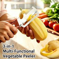 VP01 Multifunctionele roestvrijstalen mesjes houten schilmesje flesopener handmatige ui lente-ui fruit pompoen wortel groente