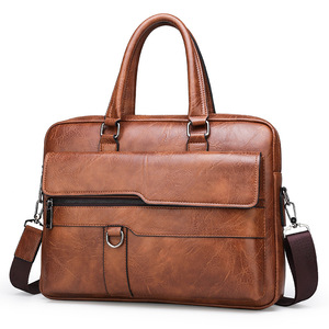 Porte-documents <span class=keywords><strong>pour</strong></span> <span class=keywords><strong>homme</strong></span> en cuir PU de haute qualité, logo personnalisé, style vintage, grande capacité, rétro, <span class=keywords><strong>pour</strong></span> <span class=keywords><strong>ordinateur</strong></span> portable - Product Image 1