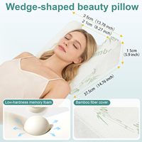 Oreiller en mousse à mémoire de forme pour la récupération après lifting, rhinoplastie et greffe de cheveux, avec housse en fibre de bambou, soutien cervical et pour dormeurs sur le dos