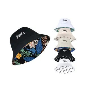 Playa verano Casual Hip Hop Reversible bordado Unisex sombreros de sol doble cara Hawaii pescador gorra tamaño grande 60cm sombrero de cubo