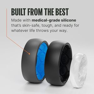 Custom Logo Premium <strong>Silicone</strong> Ring for <strong>Men</strong> Women Flexible Rubber <strong>Wedding</strong> <strong>Band</strong> Sizes 8-13 - Product Image 4