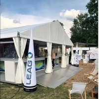 Tente de réception en aluminium avec toit et parois en PVC transparent, capacité de 500 personnes, pour mariage, événement, tente de fête imperméable pour l'extérieur