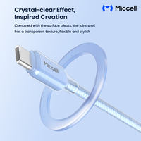Câbles de charge tressés Miccell en gros PD 60W 1M Type C 3A à charge rapide et câbles de données 480 Mbps pour iPhone 17/16/15