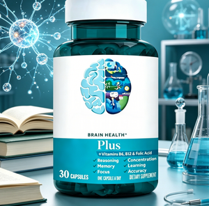 Capsules pour la Santé Cérébrale avec Vitamines B6, B12 et <span class=keywords><strong>Acide</strong></span> <span class=keywords><strong>Folique</strong></span> – Favorise le Bien-être Cognitif – Une dose par jour – Marque Privée OEM - Product Image 1