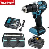 Perceuse électrique 18V 13mm DHP487 avec chargeur de batterie, ensemble 3-en-1, outil électrique industriel et de bricolage, perceuse à percussion légère