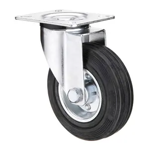 שחור 200mm מוצק גומי תעשייתי גלגלית גלגל עבור עגלת עגלה