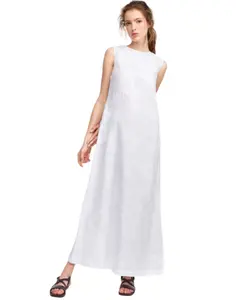 Maxi abito da donna in lino bianco 2022
