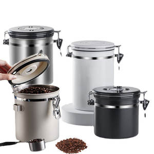 Stainless Steel Coffee Beans <b>Tea</b> Flour Cereal Sugar Airtight Food Storage Containers Coffee <b>Canister</b> with Scoop Date Tracker - Product Image 1