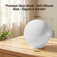 Abat-jour de rechange en verre opale soufflé à la main pour luminaire de plafond, idéal pour salon et salle à manger (vente en gros)