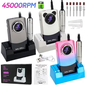 DianaBeauty - Taladro de Uñas Recargable Inalámbrico de 45000 RPM, Lima de Uñas Eléctrica Portátil, Cortador de Manicura, Herramientas para Uñas - Product Image 1