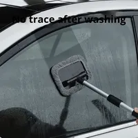 Brosse de nettoyage de vitres Astree avec manche télescopique, essuie-glace de pare-brise, tampon microfibre pivotant à 180 degrés, nettoyeur de vitres à long manche OEM