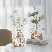 DREA Or Fer Fleur Verre Vase Métal Terrarium Jardinière pour Centre de Table Décoration Murale
