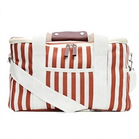 Sac isotherme de plage vintage en toile solide de luxe avec fermeture éclair et bandoulière amovible
