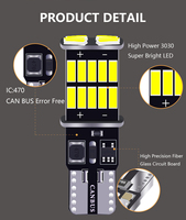 Signal Lamp T10 W5W LED Canbus Bulbs 4014 26SMD Instrument Lights White Red Amber Blue 12V LED Auto Reverse Back Parking Lamps