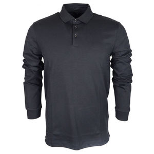 Polo noir à la mode à manches longues orienté vers l'exportation pour hommes séchage rapide 100% coton motif à carreaux taille XL pour le golf Bangladesh - Product Image 4