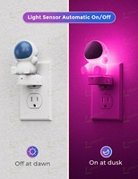 Veilleuse LED Astronaute LOHAS 3D RVB à Changement de Couleurs, Détection Crépusculaire, pour Chambre d'Enfant et Chambre à Coucher