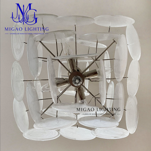 Lámpara de Araña de Cristal de Murano de Lujo, Estilo Medieval Francés, Cuadrada, con Capas Blancas en Forma de Nube, para Techos Altos, Villas y Hoteles - Product Image 4