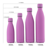 Bouteille d'eau personnalisée avec logo, 500 ml, peinture en caoutchouc, double paroi en acier inoxydable, thermos de voyage, bouteille isotherme pour le sport