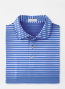 De 92 poliéster 8 spandex camisas de polo de los hombres a rayas patrón de logotipo corta de los hombres de deportes camiseta golf Camiseta polo