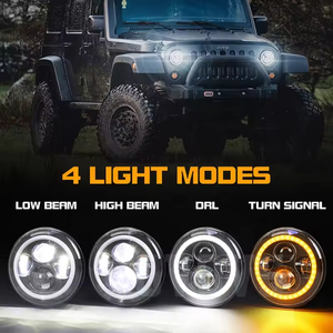 Phare <span class=keywords><strong>LED</strong></span> rond de 7 pouces 12V 6000K pour Wrangler JK, <span class=keywords><strong>projecteur</strong></span> de rechange avec homologation DOT, nouveau <span class=keywords><strong>50W</strong></span> 5000 lumens - Product Image 2
