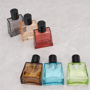 Mélange de couleurs de luxe carré 30ml vaporisateur de verre de parfum rechargeable bouteille vide logo sérigraphie - Product Image 6