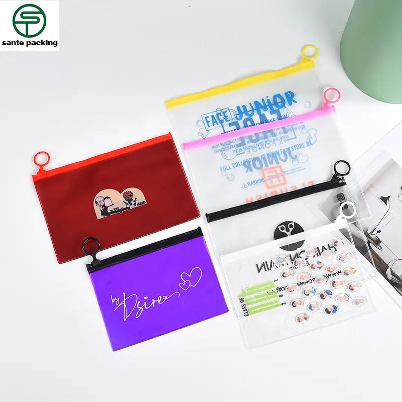 Customization Cute PVC Zipper Bag Jewelry Packaging Zip Lock Pouch Plastic Packing Bags For Small Business Ziplock Bag With Logo