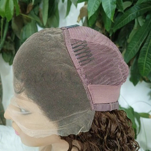 Parrucca Bob in <span class=keywords><strong>Capelli</strong></span> Umani Ricci Birmani Grezzi con Frontale in Pizzo 13x4 Marrone <span class=keywords><strong>Chiaro</strong></span>, Completamente in Pizzo, per Uso Quotidiano e Styling - Product Image 3