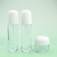 Flacon en verre épais de haute qualité rose 30g, 50g, 40ml, 100ml, 120ml, vide, pour crème de soin de la peau, ensemble de flacons à lotion avec bouchon