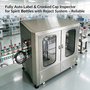 Machine d'inspection visuelle entièrement automatique pour la détection des défauts d'étiquettes de bouteilles d'alcool et des bouchons décalés, système de tri haute vitesse - Product Image 1