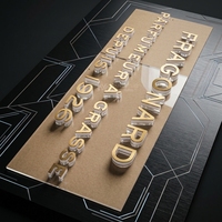 Lettres en acier titane doré brossé léger de 3 mm, acrylique transparent de 38 mm, résistant aux intempéries IP68, adhésif 3M complet pour l'extérieur