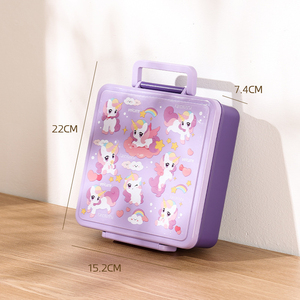 Bencircle B276 Kids Plastic <b>Lunch</b> <b>Box</b> with Handle, Soup Cup, UV Print, Food-Grade, Microwave & Dishwasher Safe - Product Image 4