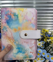 Carnet de budget A6 Tie Dye Macaron, classeur à feuilles mobiles, journal, carnet de suivi des dépenses, planificateur rechargeable et détachable