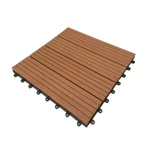 Piastrelle per Decking WPC moderne fai da te ad incastro 300*300mm spazzolate lisce venature di legno lunghe pavimentazioni per esterni per giardini - Product Image 3