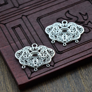 <b>Copper</b> Filigree Lotus Connectors Gold Silver Plated For <b>Bracelet</b> Making DIY Jewelry Findings - Product Image 3