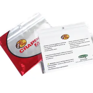 Custom printed waterproof bait bags for fishing mylar three side seal ziplock bag with window for fishing bait