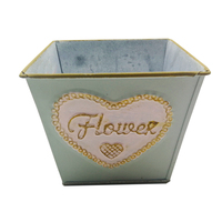 Vente en gros de mini jardinières en relief avec cœurs carrés pour plantes succulentes, motifs de peinture pour jardin