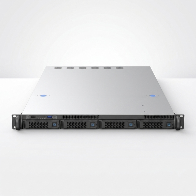 Ultra-Thin 1U Rackmount Server Chassis 4 Bay Hot-swap SATA/SAS Storage Case for Firewall & Router