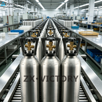 Bouteille de gaz CO2 vide en aluminium ZX, norme ISO7866, qualité alimentaire, vente directe usine, OEM ODM, réservoir de CO2 pour machine à soda, brassage, usage industriel, aquarium