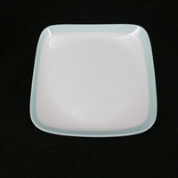 Klassieke bloemmotief plastic melamine vierkante dinerbord met gebogen rand, milieuvriendelijk, BPA-vrij, voor restaurant, hotel en thuisgebruik