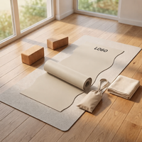 Tapis de yoga en caoutchouc naturel PU épais, tapis d'exercice Pilates, équipement de fitness confortable pour la maison et la salle de sport