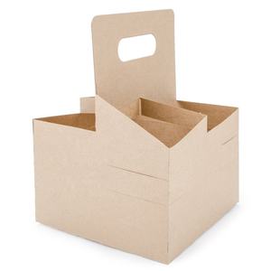 Custom Logo Karton 6 Pack Wijn Box Carrier Goedkope Draagbare Handvat Gegolfd Papier Verpakking 6 Fles Bier Carrier - Product Image 1