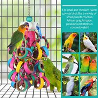 Jouets pour oiseaux : Anneaux à mâcher colorés en papier déchiqueté (24 pièces) pour conures, petits perroquets, perruches et calopsittes