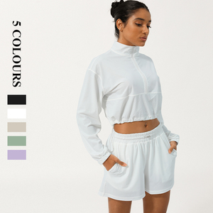 Summer New Sports Sunscreen Clothing Top à manches longues pour femmes Short à séchage rapide Vêtements de protection solaire décontractés Ensemble deux pièces - Product Image 2